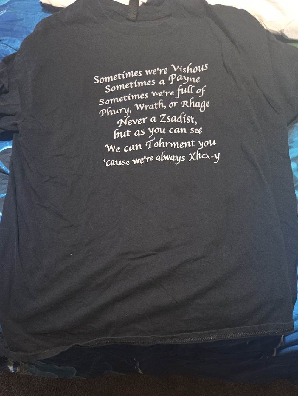 BlackDaggerBrother Black Graphic T-Shirt with White Text